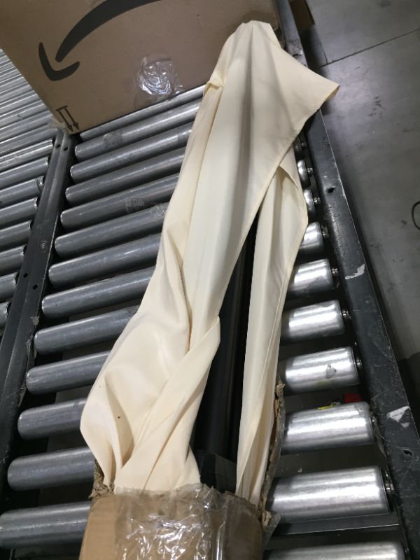 Photo 1 of 9-Foot Half Patio Umbrella – Easy Crank Opening Shade Canopy for Balconies, Porches, or Against a Wall by Pure Garden (Tan)
