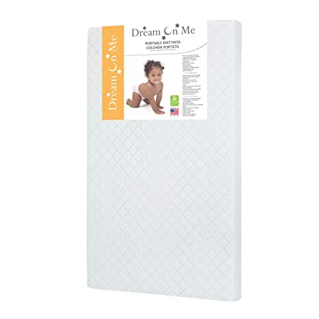 Photo 1 of Dream On Me, Holly 3” Fiber Portable Crib Mattress I Waterproof I Greenguard Gold Certified, White 38"L x 24"W x 3"H 
