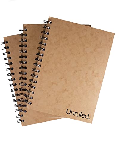 Photo 1 of Unruled Classic Notebook 6 x 8.5 Inches: Spiral Bound Blank Journal, 70 Sheets, Recycled and Sustainable, Notepad for Visual Notetaking, Set of 3
