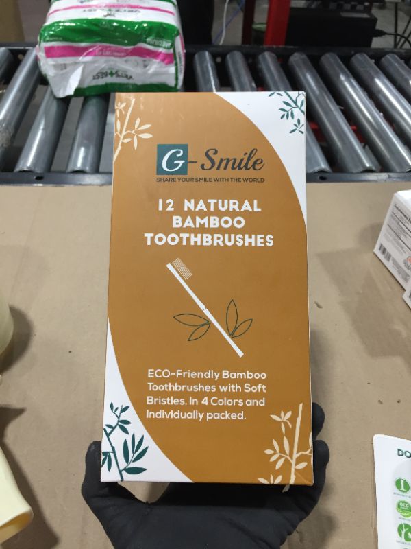 Photo 2 of Eco-Friendly Bamboo Toothbrushes with BPA Free Nylon Bristles, in 4 Colors and Individually Packaged by Recyclable Paper Bag (12 Pack)
