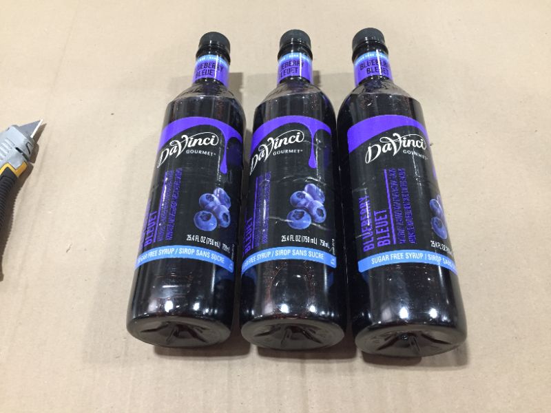 Photo 2 of 3 PACK!!! DaVinci Gourmet Sugar Free Blueberry Syrup, 750 mL Plastic Bottle
