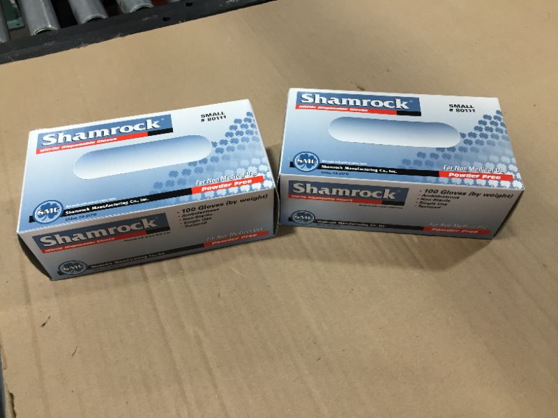 Photo 1 of 2 PACK!!! Shamrock Nitrile Disposable Gloves Powder-Free Textured Blue (Case of 1000) (small)

