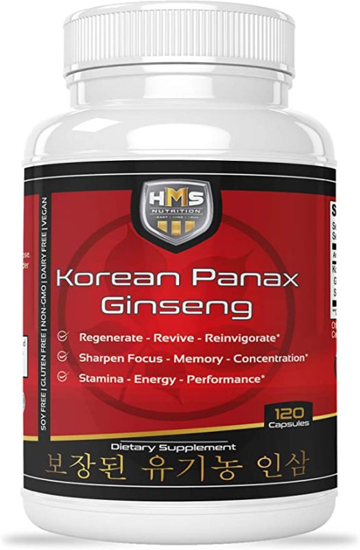 Photo 1 of Certified Organic 2000mg Korean Red Panax Ginseng 120 Vegan Capsules Super Strength Extract Powder Supplement - High Ginsenosides Supports Energy, Stamina, Performance and Mental Health
BB 2024 