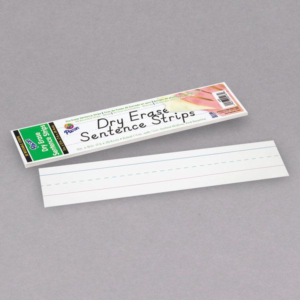 Photo 1 of 3 PACK! Pacon Dry Erase Sentence Strips, 12 x 3, White, 30 per Pack