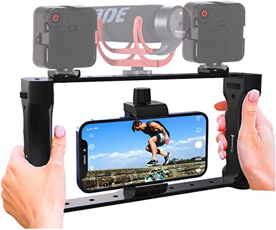 Photo 1 of KobraTech Metal Cell Phone Stabilizer for Video Recording - The UltraGrip Pro Smartphone Video Rig Stabilizer for iPhone, Android & Camera - Includes Rig Cage, Phone Mount, Selfie Grip Handle & Remote
