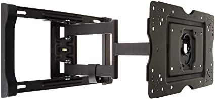 Photo 1 of Amazon Basics Full Motion Articulating TV Wall Mount Bracket with Swivel and Tilt Features for 32-80 inch TVs and Flat Panels up to 130 Lbs, Black
