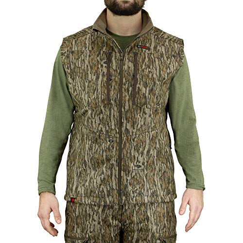 Photo 1 of Mossy Oak Men's Standard Camo Sherpa 2.0 Fleece Lined Hunting Vest, Bottomland, X-Large
