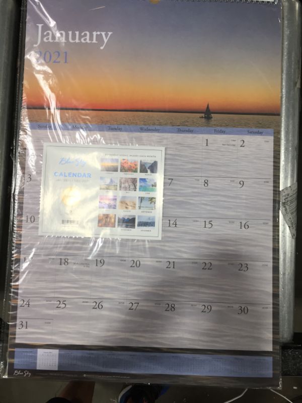 Photo 2 of Blue Sky 2021 Monthly Wall Calendar, White Twin-Wire Binding, 15.5" x 22.75", Scenes (117890-21)
