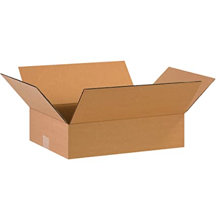 Photo 1 of BOX USA B16124 Flat Corrugated Boxes, 16"L x 12"W x 4"H, Kraft (Pack of 50)
