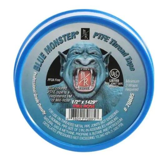 Photo 1 of 3 PACK! Blue Monster
1/2 in. x 1429 in. PTFE Thread Seal Tape