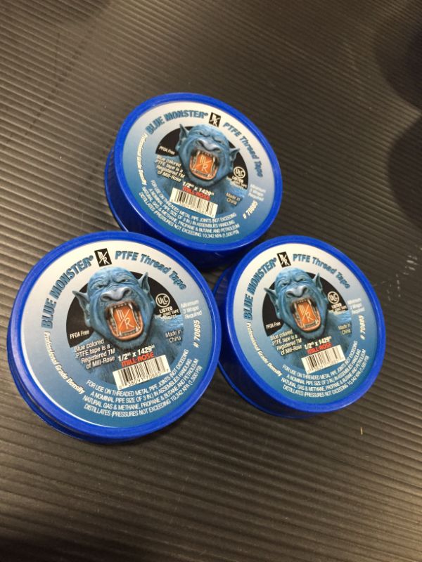 Photo 2 of 3 PACK! Blue Monster
1/2 in. x 1429 in. PTFE Thread Seal Tape