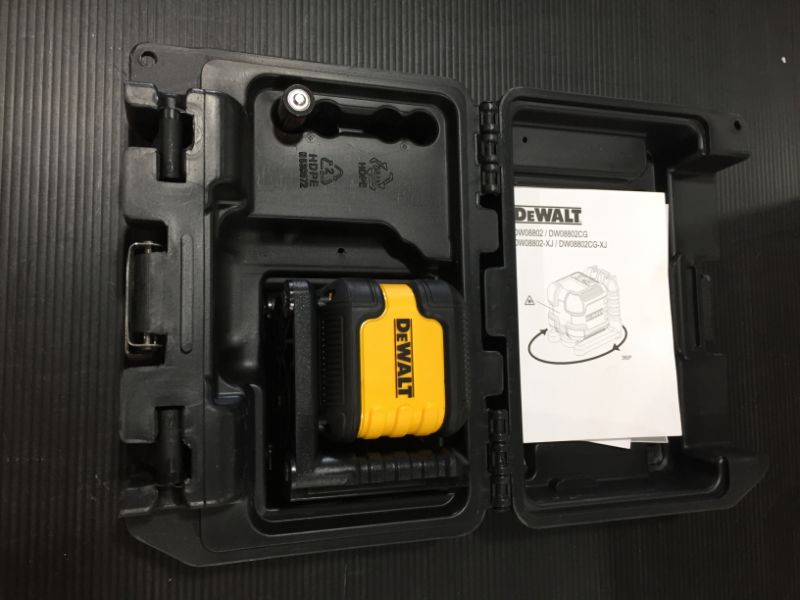 Photo 2 of DEWALT
40 ft. Red Self-Leveling Cross Line Laser Level with (2) AA Batteries & Case