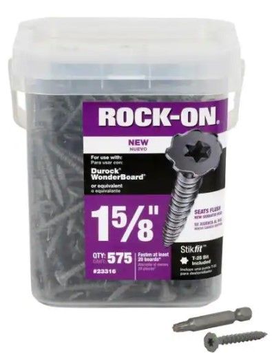 Photo 1 of Rock-On
#9 x 1-5/8 in. Serrated Flat Head Star Drive Cement Board Screws (575-Pack)