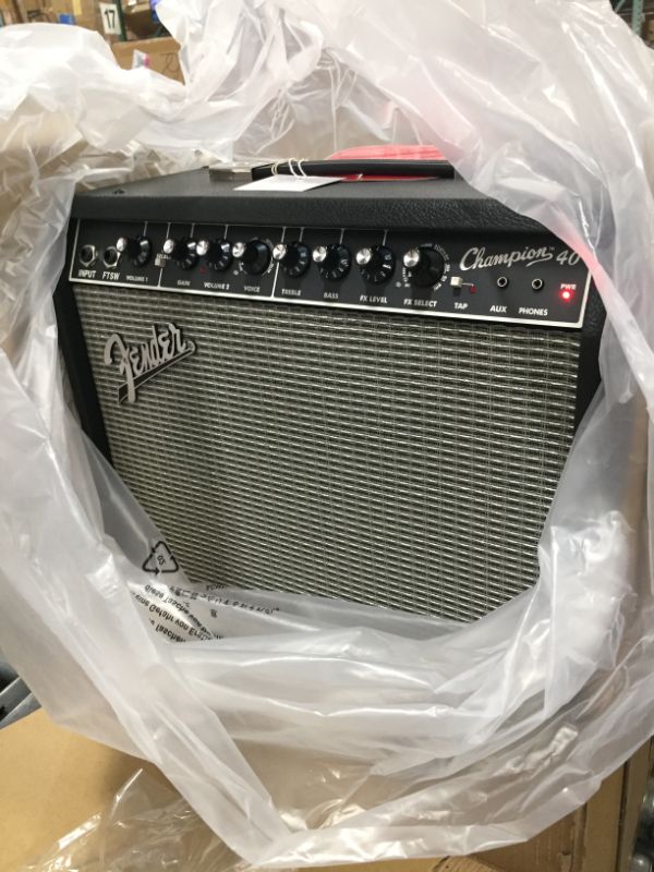 Photo 2 of Fender Champion 40 Guitar Combo Amplifier Bundle with Instrument Cable and Picks

