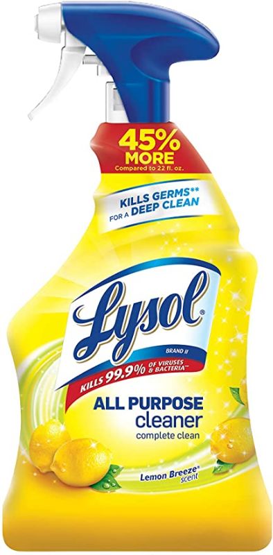Photo 1 of 3 PACK! Lysol All-Purpose Cleaner, Sanitizing and Disinfecting Spray, To Clean and Deodorize, Lemon Breeze Scent, 32oz
