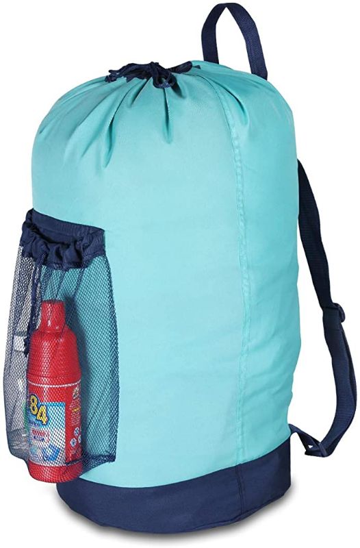Photo 1 of Dalykate Backpack Laundry Bag, Laundry Backpack with Shoulder Straps and Mesh Pocket Durable Nylon Laundry Washing Backpack with Drawstring Closure for College, Travel, Laundromat, Apartment
