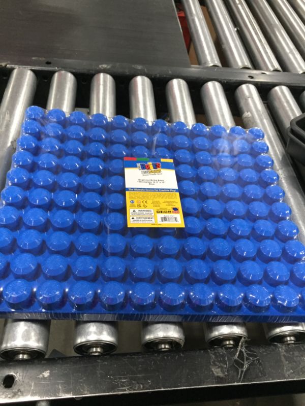 Photo 2 of Strictly Briks Beginner Briks 12.5 x 15 Inch Baseplate, 100% Compatible with Mega Bloks First Builder Blocks, 10 x 12 Large Pegs for Toddlers, Single Tight Fit Stackable Base Plate, Blue
