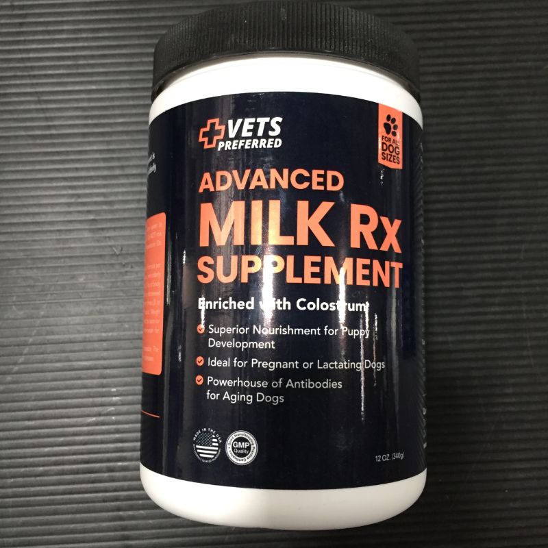 Photo 1 of Puppy Milk Replacement Dog Supplement - Pet Milk Rx Powder Enriched with Colostrum Nutritious Nursing Formula Provides Nourishment for Pregnant Lactating and Aging Dogs 12 Ounce
