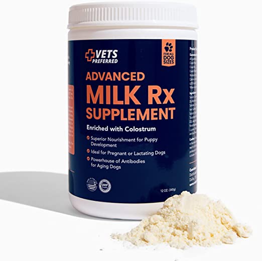 Photo 1 of Puppy Milk Replacement Dog Supplement - Pet Milk Rx Powder Enriched with Colostrum Nutritious Nursing Formula Provides Nourishment for Pregnant Lactating and Aging Dogs 12 Ounce
