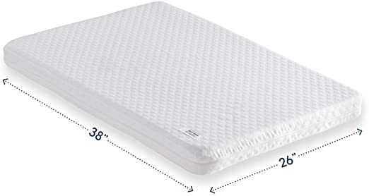 Photo 1 of hiccapop Pack and Play Pad [Dual Sided] w/Firm Side (for Babies) & Soft Memory Foam Side (for Toddlers) | Memory Foam Play Yard Pad | Playard Pad Foam for Pack and Play Fits (38"x26")
