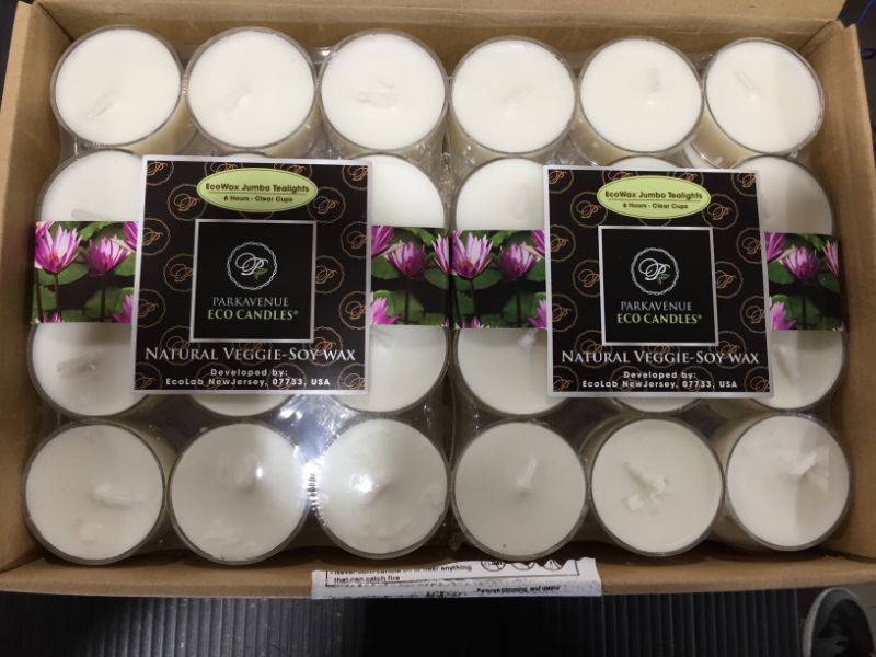 Photo 2 of 0rganic CocoSoy Unscented Tealight Candles Natural Coconut Soy Wax Botanical Candles 6 Hrs Long Burning for Relaxing and Aromatherapy, Bulk Candles Package of 48 Premium Clear Cup Tea Candles
