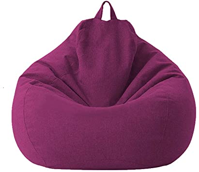 Photo 1 of Aiccossr Soft Bean Bag Sofa Chairs Cover for Adults, Teens and Kids Indoor Outdoor, Lazy Lounger Furniture for Garden Dorm Room (Purple) (Cover ONLY, NO Filler)
