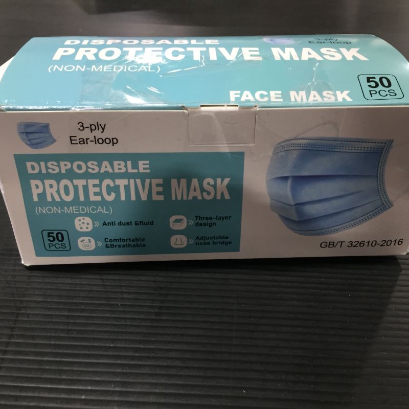 Photo 2 of 50 Pack Medical Disposable Face Masks for Protection, 3 Layers Safety Face Masks For Adults Daily Use