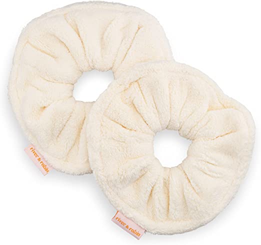 Photo 1 of Towel Scrunchies in White (2 Pack)
