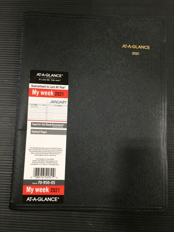 Photo 2 of At-a-GLANCE Weekly Appointment Book 11 X 8.25 Black 2021-2022
