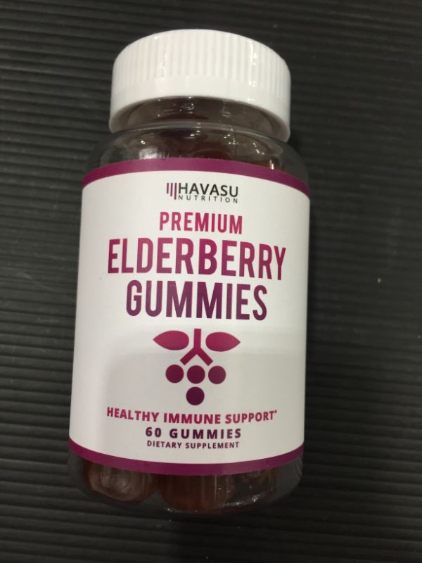 Photo 2 of Elderberry Gummies with Zinc and Vitamin C Herbal Supplements Ingredient for Potent Antioxidant Support Immune Defense as a Delicious & Vegan Friendly Option (Adult, 60 Count)
