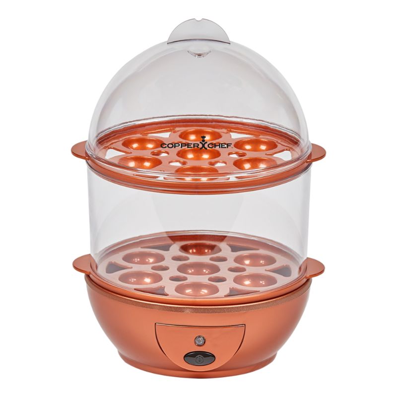 Photo 1 of Copper Chef Want The Secret to Making Perfect Eggs & More C Electric Cooker Set-7 or 14 Capacity. Hard Boiled, Poached, Scrambled Eggs, or Omelets Automatic Shut Off, 7.5 x 6.7 x 7.5 inches, Rojo
