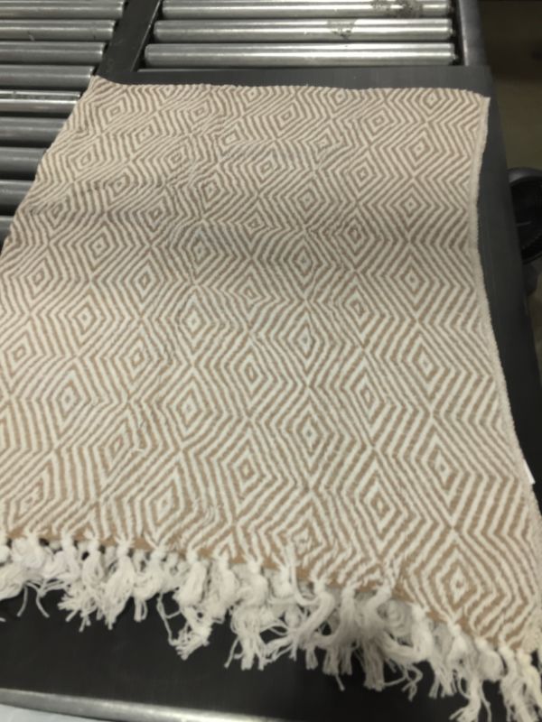Photo 1 of DII X-Diamond Geometric Decorative Throw 50 X60 100% Cotton


