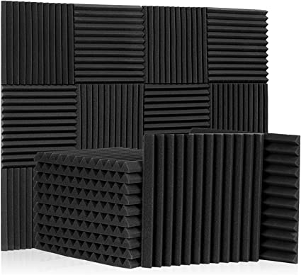 Photo 1 of Acoustic Panels 24 Pack, 12 x 12 x 1 Inches Acoustic Foam Panels for Absorbing Noise and Echoes, High Density Sound Proof Foam Panels For Recording Studio (12 x 12 x 1 Inches, 24 Pack - Black)
