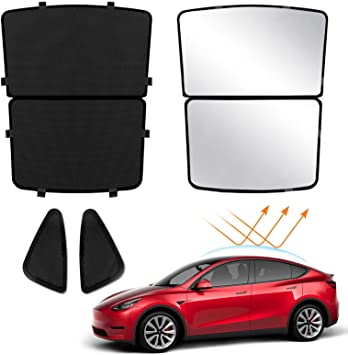 Photo 1 of Yooyatt Tesla Model Y Sunshade Roof Windows Shade Reject UV/Heat Won't Sag Glass Roof Sunshade Fit for Model Y Accessories 2022 2021 2020