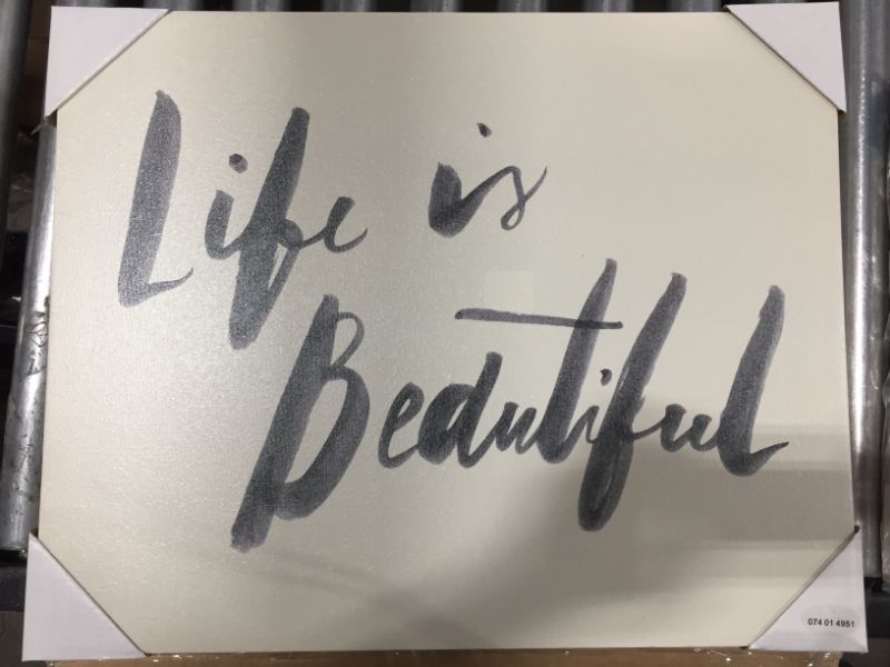 Photo 2 of 16" x 20" Life is Beautiful Decorative Unframed Wall Canvas Black - Threshold™


