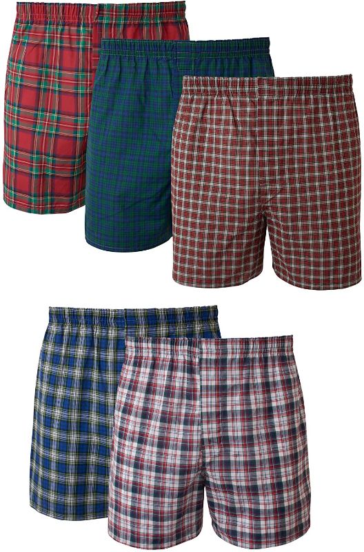 Photo 1 of Hanes Men's 5-Pack Tartan Boxer with Inside Exposed Waistband
SIZE LARGE