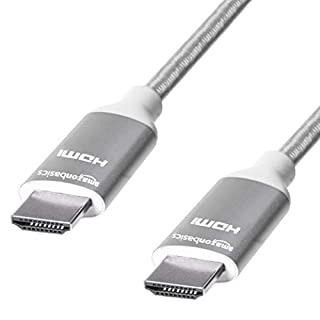 Photo 1 of  Amazon Basics 10.2 Gbps High-Speed 4K HDMI Cable with Braided Cord, 3-Foot, Silver
(1 Pack)
