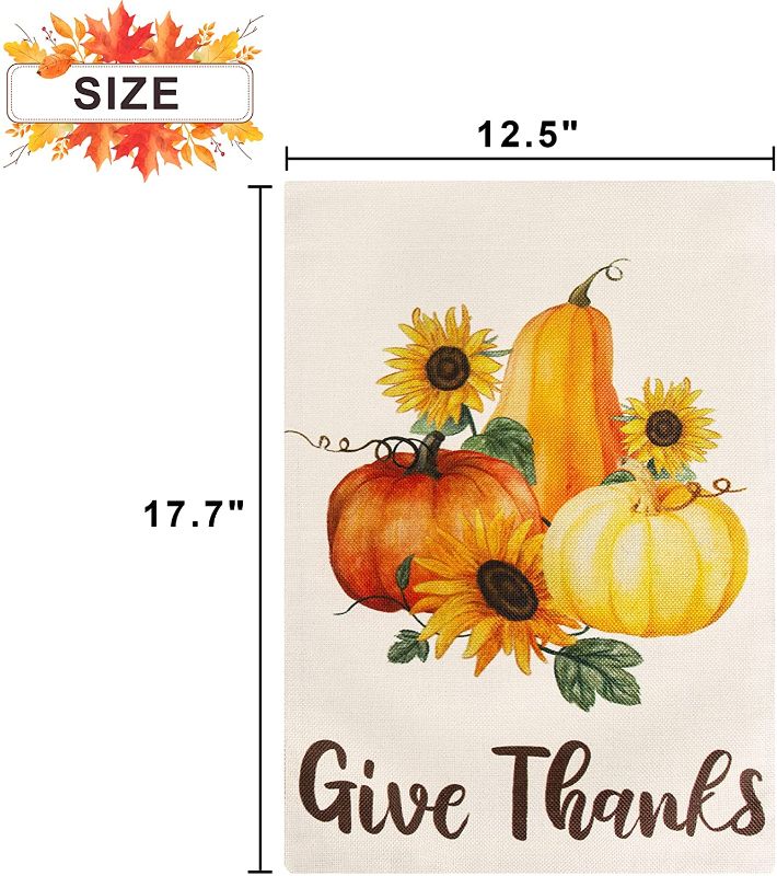 Photo 1 of 3 Pack Thanksgiving Garden Flag Welcome for Thanksgiving Decorations Outdoor Autumn Yard Fall Garden Flags 12 × 18 Inches Double Sided
