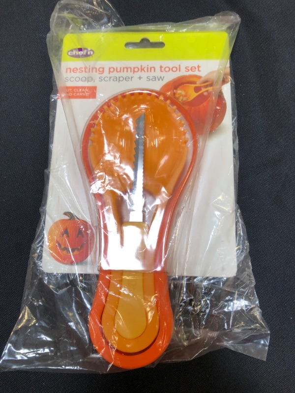 Photo 2 of Chef'n 3-in-1 Nesting Pumpkin Tool Set, 8 inches, Orange
