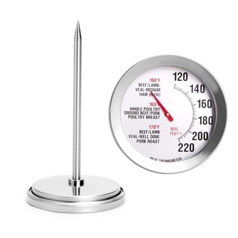 Photo 1 of defull Meat Thermometer Extra Large Dial 2.8'' Meat & Poultry Thermometer Stainless Steel Safe Waterproof Classic Design BBQ Poultry Probe Cooking Thermometer for Household Cooking Turkey Pork Beef
