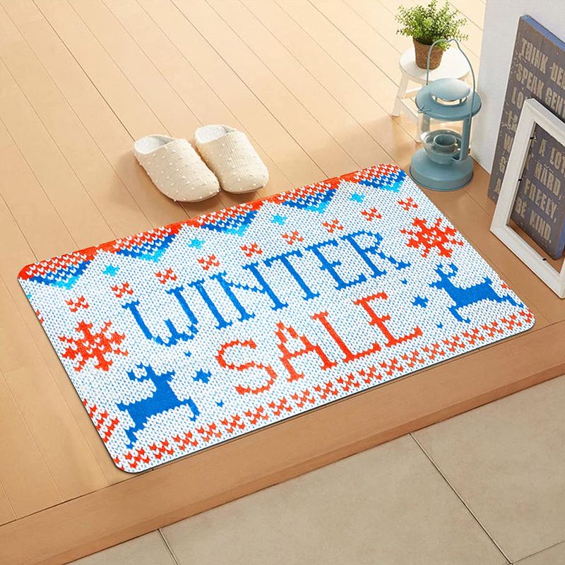 Photo 1 of 31.5"*20" Washable Christmas Rugs for Bathroom Kitchen Bedroom ,Non-Slip Super Soft Flannel Winter Exclusive Door Mats Indoor,Large Personalized Christmas Door Mat for Christmas Decorations
