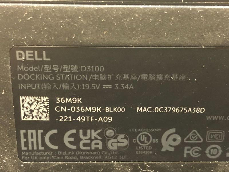 Photo 1 of Dell Docking Station – USB 3.0 (D3100)
