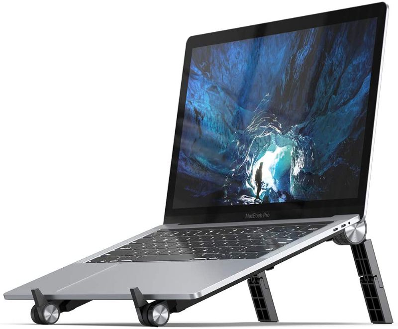 Photo 1 of Laptop Riser Stand Portable - Lamicall Ergonomic Computer & Notebook Stand Holder for Desk, Foldable Laptop Lift, Height Adjustable, Compatible with MacBook Air Pro, Dell XPS, HP (10-15.6'')
