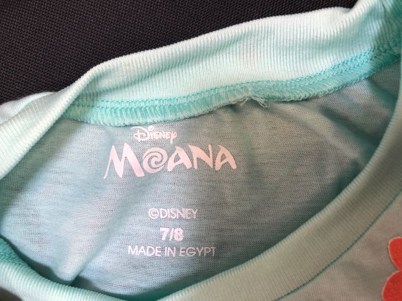 Photo 3 of Disney Moana Girls' T-Shirt and Bike Shorts Set Size 7/8
