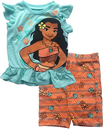 Photo 1 of Disney Moana Girls' T-Shirt and Bike Shorts Set Size 7/8
