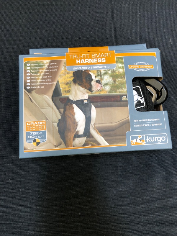 Photo 3 of -SIZE MEDIUM- Kurgo Tru-Fit Smart Harness, Dog Harness, Pet Walking Harness, Quick Release Buckles, Front D-Ring for No Pull Training, Includes Dog Seat Belt Tether
