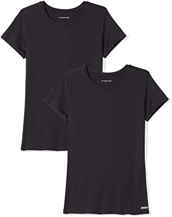 Photo 1 of -SIZE SMALL- Amazon Essentials Women's Tech Stretch Short-Sleeve Crewneck T-Shirt, Pack of 2 (Black)
