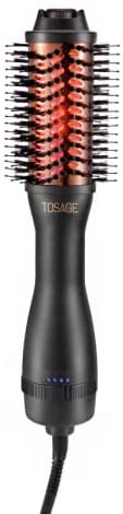 Photo 1 of TOSAGE Hair Dryer Brush, Far Infrared Heat & Negative Ion Blow Dryer Brush with 2.4 inch Barrel, Professional Hot Air Brush with Enhanced Titanium Barrel for Straightening Blow Drying - Black
