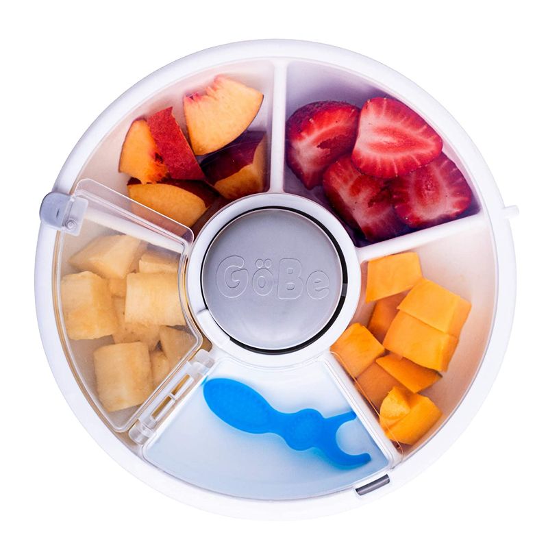 Photo 1 of GoBe Kids Snack Spinner - Reusable Snack Container with 5 Compartment Dispenser and Lid | BPA and PVC Free | Dishwasher Safe | No Spill, Leakproof | for Toddlers, Babies, Home, Travel
