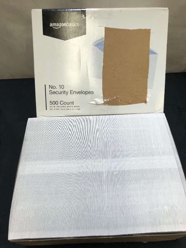 Photo 2 of Amazon Basics #10 Security Tinted Business Envelopes, Moisture Sealed, 4 1/8-Inch x 9 1/2 Inch - Pack of 500
